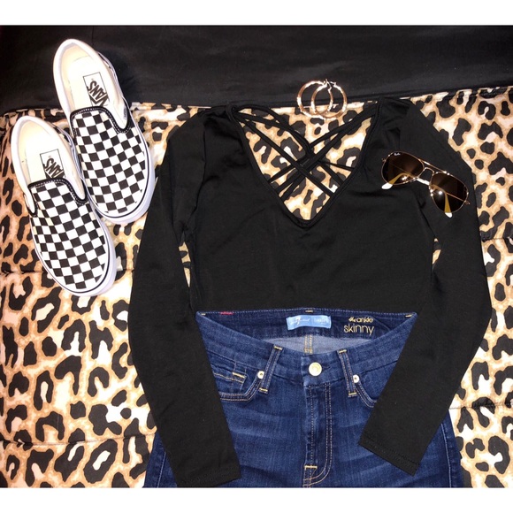 Tops - Black Cotton Bodysuit NWOT